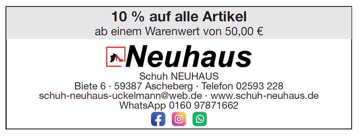 Anzeige Schuh Neuhaus Familienkarte
